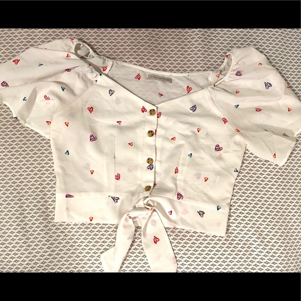 Off the shoulder heart crop top